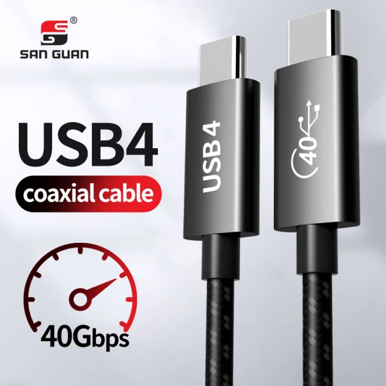 Direktverkauf ab Werk: Koaxialleitung USB 4.0 100 W, C-auf-Typ-C-Datenübertragungs-Schnellladekabel mit verzinntem Kupfer