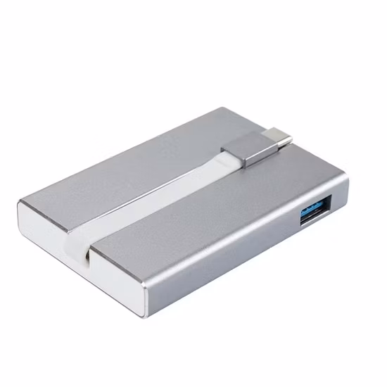 Faltbarer USB-C-3-Port-Hub-Multiport-Adapter mit HDMI und Pd